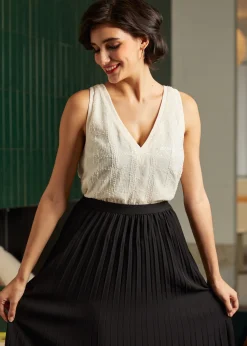 Classic Cutie Double V-Neck Tank Top Cloud Cream Best