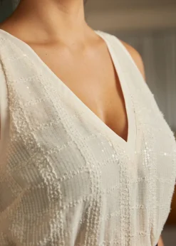 Classic Cutie Double V-Neck Tank Top Cloud Cream Best