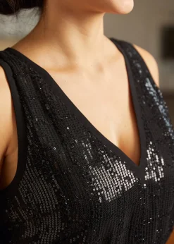 Classic Cutie Double V-Neck Tank Top Classic Noir Clearance