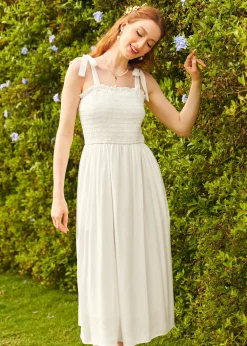 Cloud Drifting Midi Dress White Hot