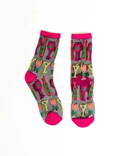 Cocktail Hour Black Sheer Crew Sock Best