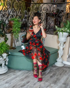 Cocktail Hour Black Sheer Crew Sock Best