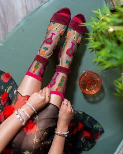 Cocktail Hour Black Sheer Crew Sock Best