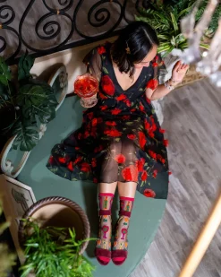 Cocktail Hour Black Sheer Crew Sock Best