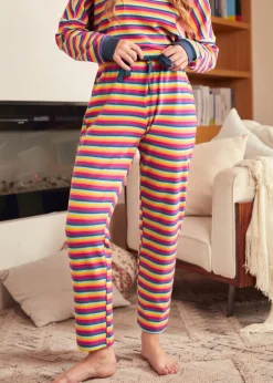 Colorburst Cozy Straight-Leg Pants Celestial Stripe Discount