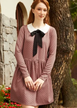 BTC Couture Curtsy Long Sleeve Collar Dress Blossom Dapple Best