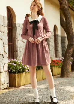 BTC Couture Curtsy Long Sleeve Collar Dress Blossom Dapple Best