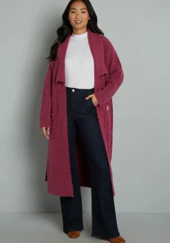 ModCloth Cozy Does It Robe Coat Pink Plush New