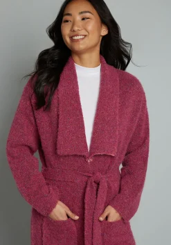 ModCloth Cozy Does It Robe Coat Pink Plush New