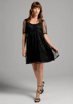 ModCloth Crawling With Cuteness Babydoll Dress Black Outlet