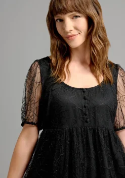 ModCloth Crawling With Cuteness Babydoll Dress Black Outlet