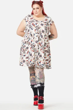 Curve Queen Of Cats Print Dress Clearance