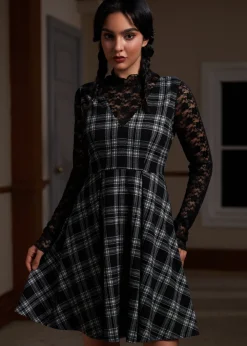 BTC Cute as a Nutmeg Fit & Flare Dress Twilight Zone Plaid Clearance