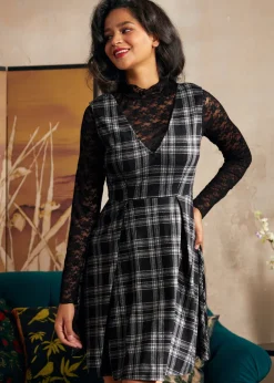 BTC Cute as a Nutmeg Fit & Flare Dress Twilight Zone Plaid Clearance