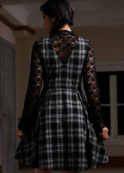 BTC Cute as a Nutmeg Fit & Flare Dress Twilight Zone Plaid Clearance