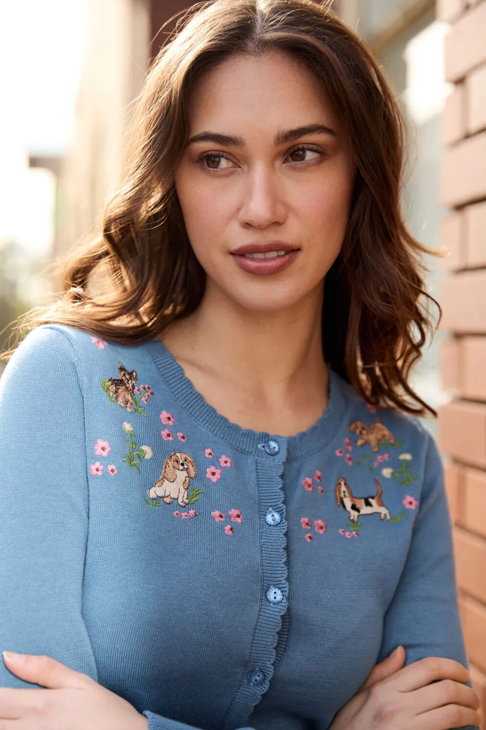 Cute Dogs Embroidered Cardigan Hot