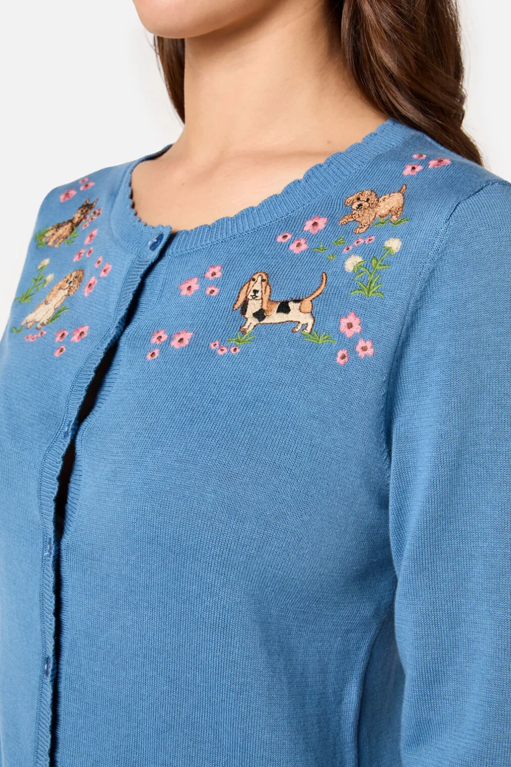 Cute Dogs Embroidered Cardigan Hot
