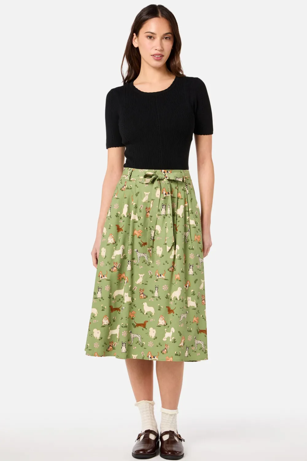 Cute Dogs Midi Skirt Sale