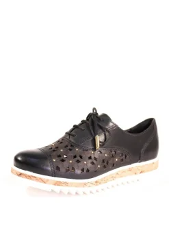 Dallas Embroidered Leather Sneakers BLACK New