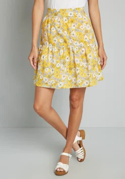 Hangzhou HS Fashion Corporation Ltd. Days in Doll Valley Tiered Skirt Yellow Floral Online