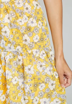 Hangzhou HS Fashion Corporation Ltd. Days in Doll Valley Tiered Skirt Yellow Floral Online