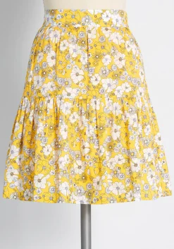 Hangzhou HS Fashion Corporation Ltd. Days in Doll Valley Tiered Skirt Yellow Floral Online