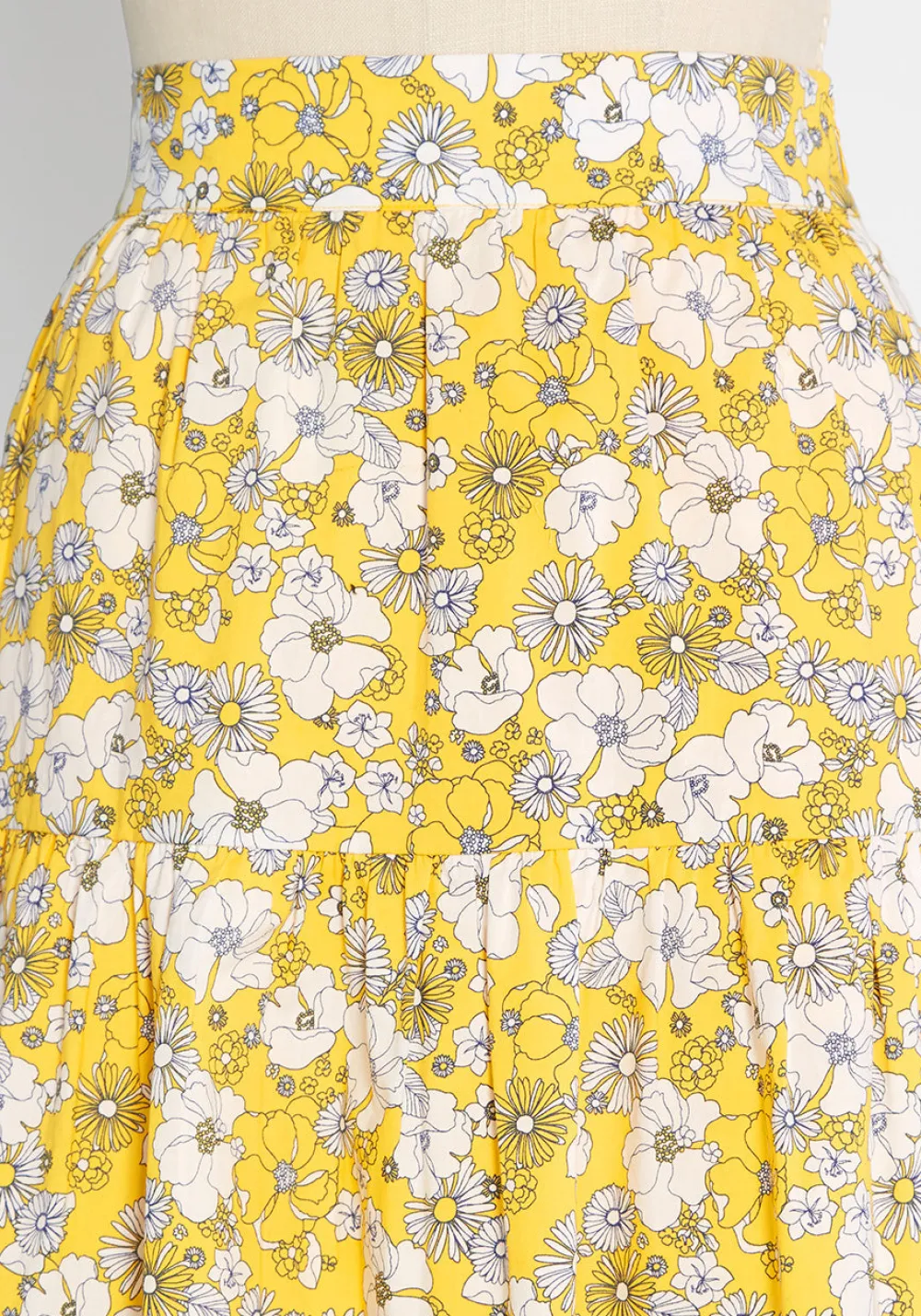 Hangzhou HS Fashion Corporation Ltd. Days in Doll Valley Tiered Skirt Yellow Floral Online