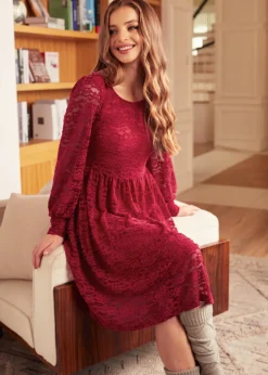 Dazzling in the Discotheque Turtleneck Dress Crimson Rush Hot