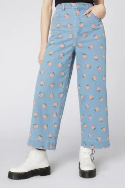 Denim Peach Wide Leg Jeans Clearance