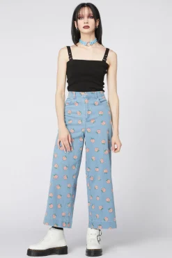 Denim Peach Wide Leg Jeans Clearance