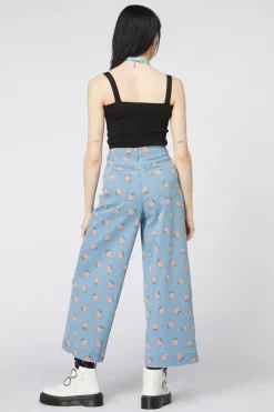 Denim Peach Wide Leg Jeans Clearance