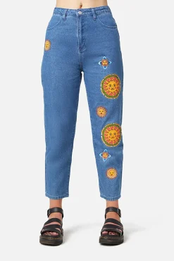 Denim Sun Print Jean Discount