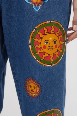 Denim Sun Print Jean Discount