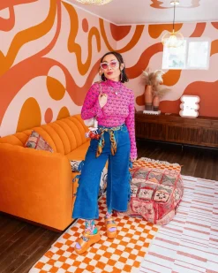 Desert Disco Black Sheer Crew Sock New