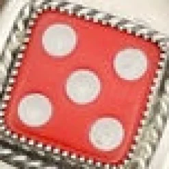 Dice Jumbo Safety Pin Keychain Red Hot
