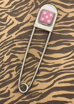 Dice Jumbo Safety Pin Keychain Pink Hot