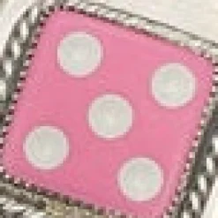 Dice Jumbo Safety Pin Keychain Pink Hot