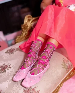 Disco Barbie Black Sheer Crew Sock Best