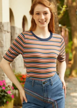 Doo-Wop Dazzler Scoopneck Tee Shagadelic Stripe Clearance