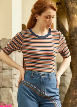 Doo-Wop Dazzler Scoopneck Tee Shagadelic Stripe Clearance