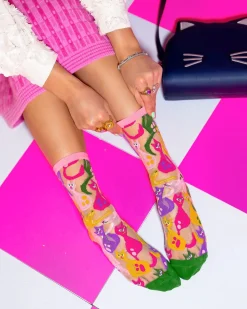 Dopamine Cats Sheer Crew Sock Clearance
