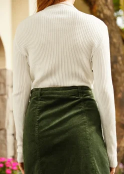 BTC Downtown Dreamer Ribbed Turtleneck Moonlit Pearl New