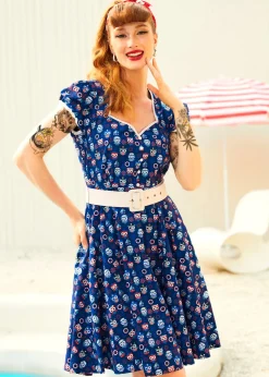 Drive In Delight Fit & Flare Dress Holler & Hoot Hot