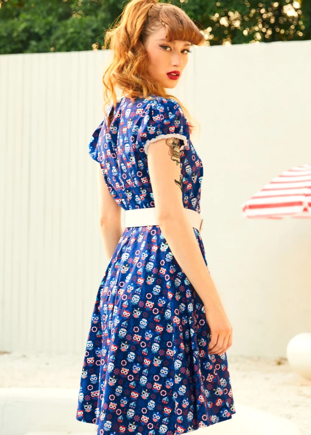 Drive In Delight Fit & Flare Dress Holler & Hoot Hot