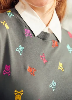 BTC Drive-In Diva Collar Sweatshirt Stormy Shadow Clearance