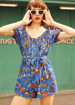 BTC Easy Does It Button-Front Romper Big Top Whimsy Discount