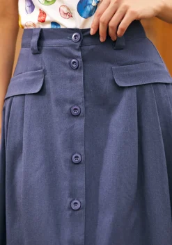 Effortless Feature Midi Skirt Navy