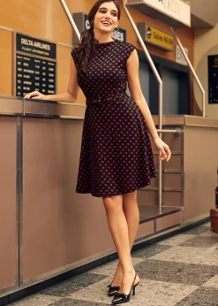 BTC Elegance Anew Fit & Flare Dress Dotty Dot