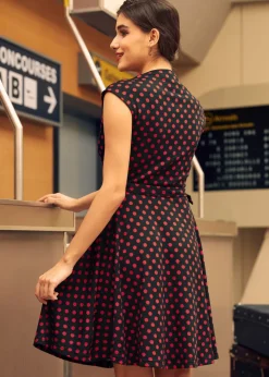 BTC Elegance Anew Fit & Flare Dress Dotty Dot