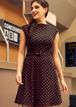 BTC Elegance Anew Fit & Flare Dress Dotty Dot